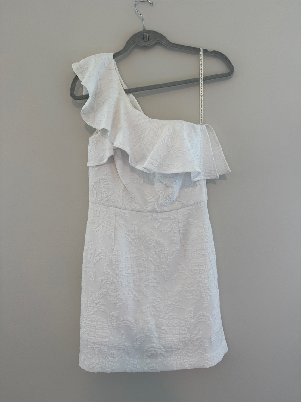 Lilly Pulitzer White One-Shoulder Ruffle Mini Skort Romper